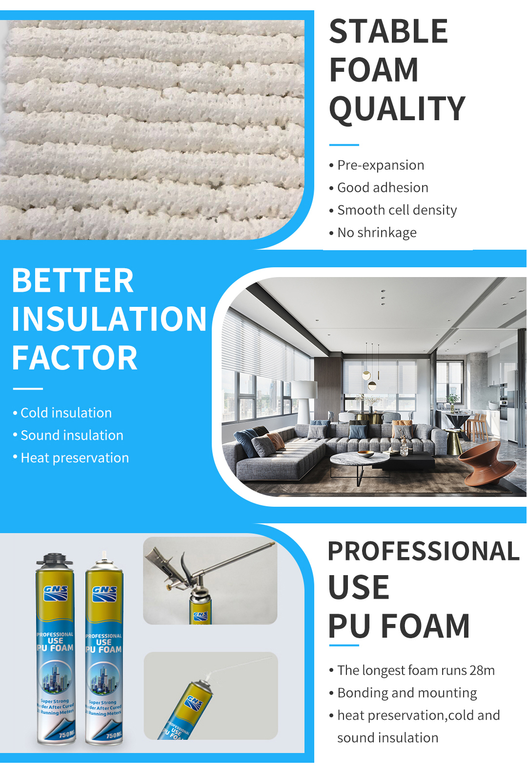 Professional Use PU Foam Gun Type